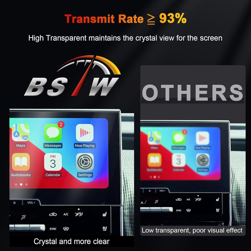 BSTW for 2024 Toyota bZ4X Screen Protector for 2023-2025 Subaru Solterra Limited/Touring & 2023-2025 Toyota bZ4X XLE 12.3-Inch Display Accessories Soft Nano Protective Film 2PCS (bZ4X 12.3-In Nano) - Image 3